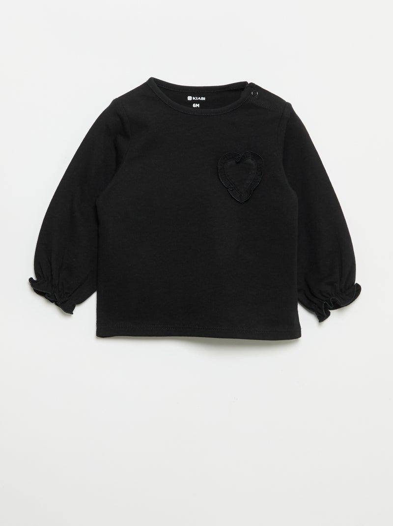 Set van 2 T-shirts met lange mouwen van katoenen jerseytricot Biege - Kiabi