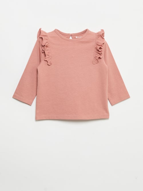 Set van 2 T-shirts met lange mouwen van katoenen jerseytricot - Kiabi