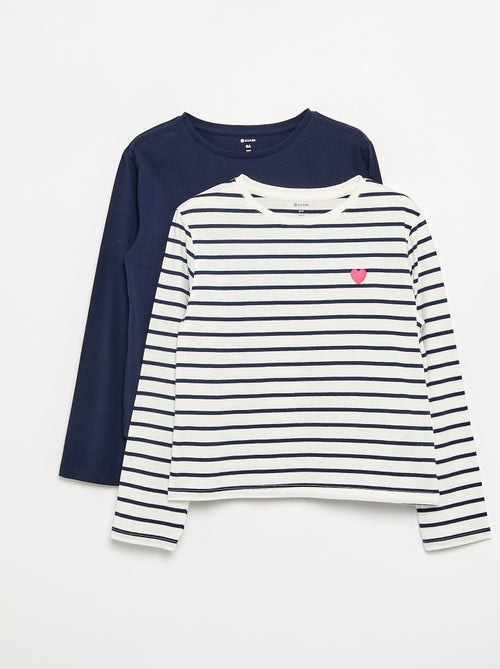 Set van 2 T-shirts met lange mouwen - Kiabi