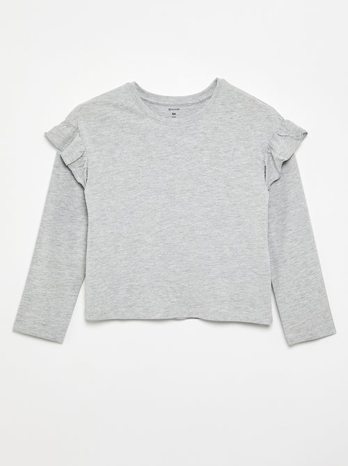 Set van 2 T-shirts met ruches op de schouders - Kiabi Set van 2 T-shirts met ruches op de schouders - Kiabi