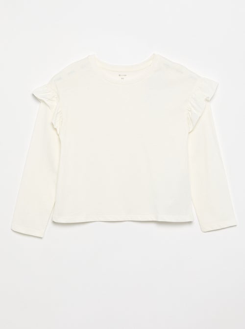 Set van 2 T-shirts met ruches op de schouders - Kiabi Set van 2 T-shirts met ruches op de schouders - Kiabi