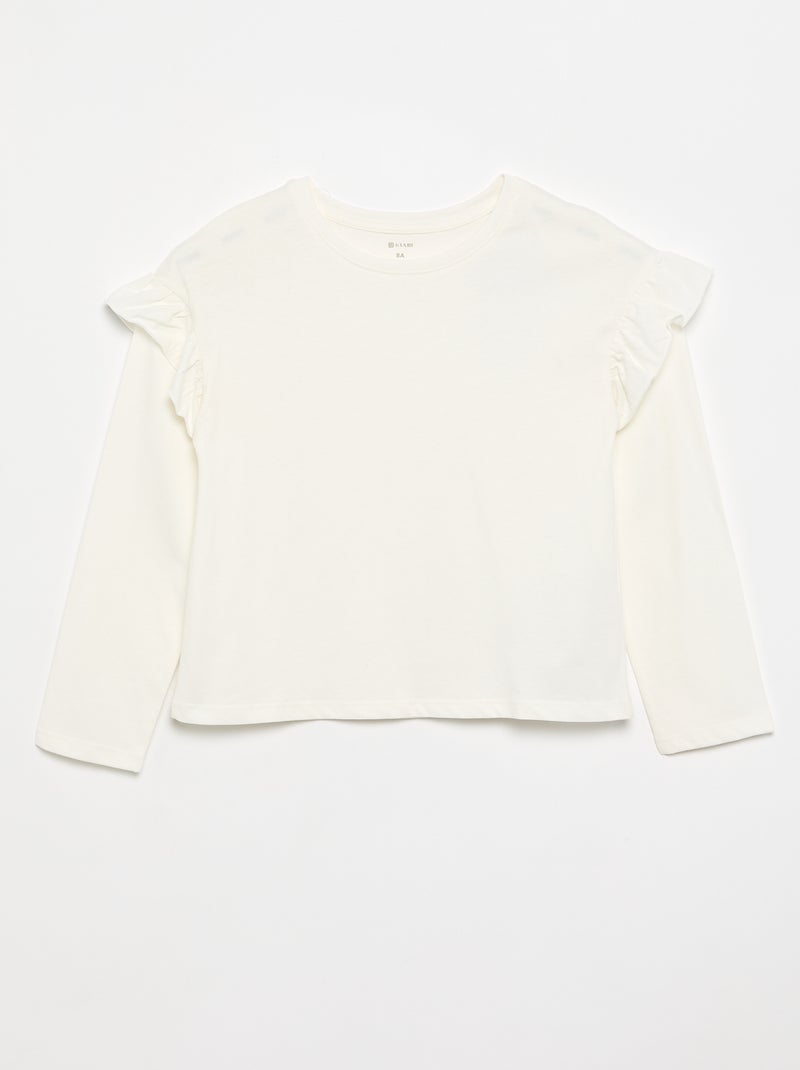 Set van 2 T-shirts met ruches op de schouders Lichtroze - Kiabi