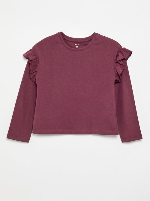 Set van 2 T-shirts met ruches op de schouders - Kiabi Set van 2 T-shirts met ruches op de schouders - Kiabi