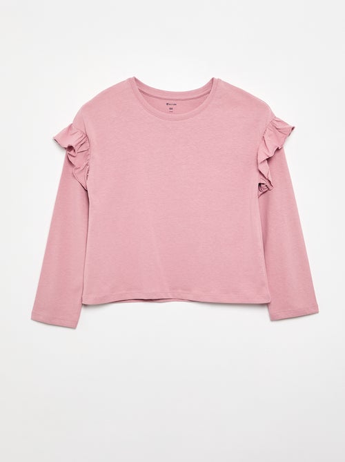 Set van 2 T-shirts met ruches op de schouders - Kiabi Set van 2 T-shirts met ruches op de schouders - Kiabi