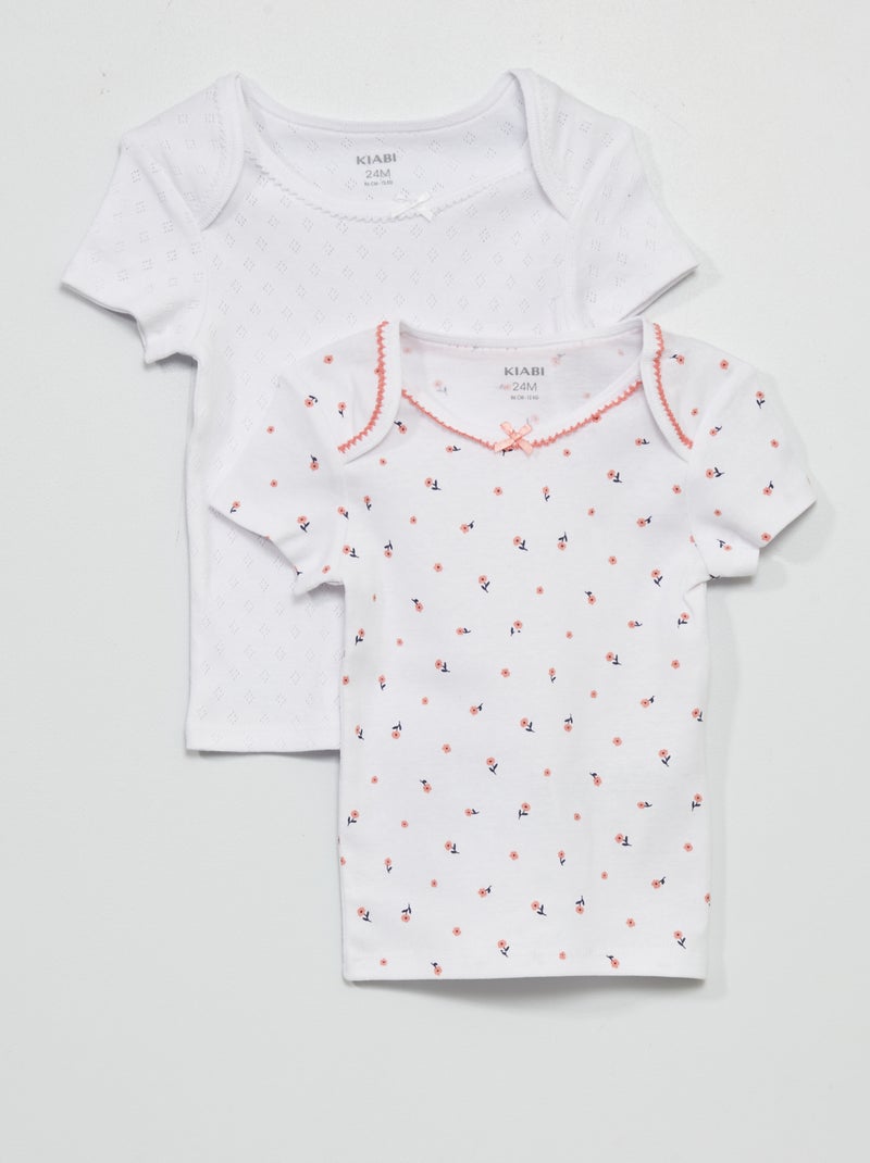 Set van 2 T-shirts WIT - Kiabi