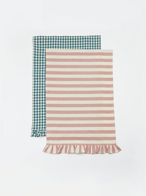 Set van 2 theedoeken met volants (50x70 cm) - Kiabi