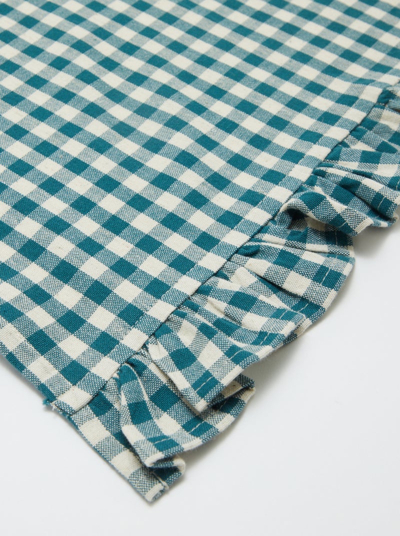 Set van 2 theedoeken met volants (50x70 cm) BLAUW - Kiabi