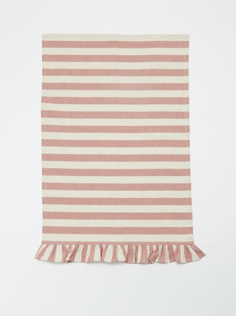 Set van 2 theedoeken met volants (50x70 cm) BLAUW - Kiabi