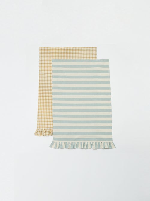 Set van 2 theedoeken met volants (50x70 cm) - Kiabi