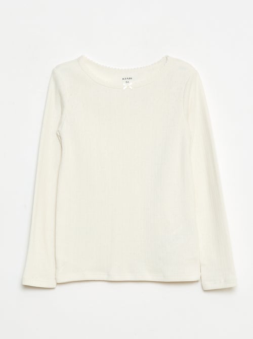 Set van 2 thermoregulerende T-shirts van pointelle tricot - Kiabi