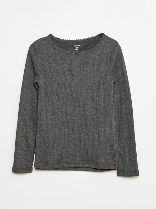 Set van 2 thermoregulerende T-shirts van pointelle tricot - Kiabi