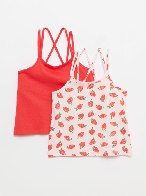 Set van 2 topjes, waarvan 1 met print - Kiabi