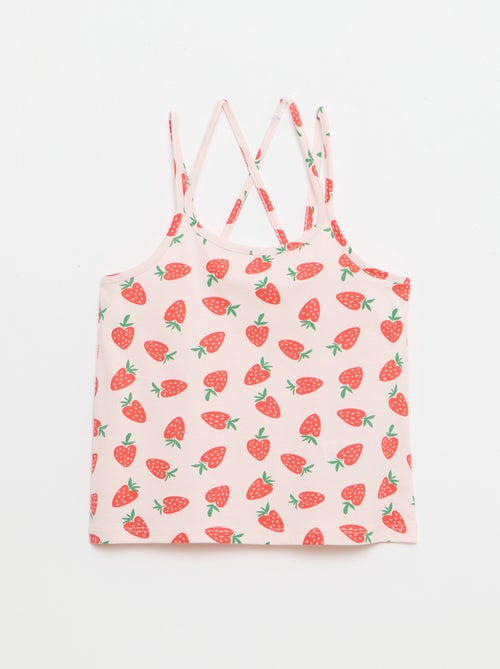 Set van 2 topjes, waarvan 1 met print - Kiabi