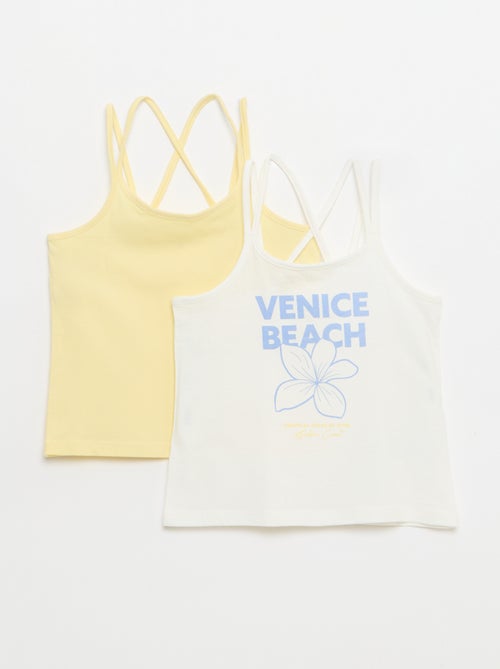 Set van 2 topjes, waarvan 1 met print - Kiabi