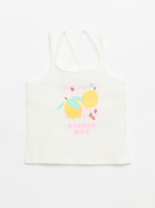 Set van 2 topjes, waarvan 1 met print - Kiabi