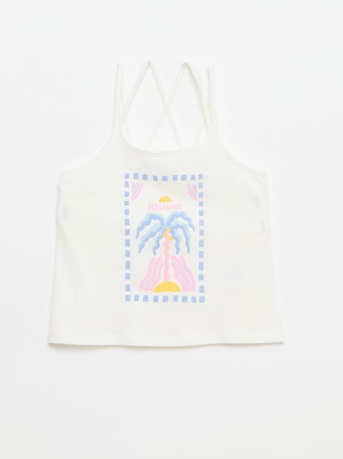 Set van 2 topjes, waarvan 1 met print - Kiabi