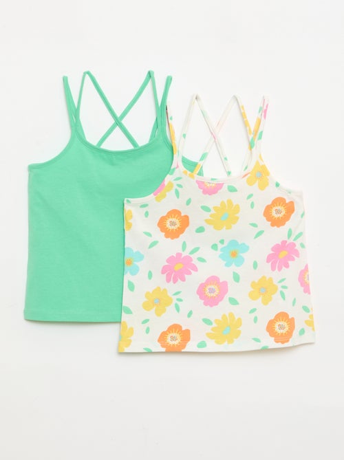 Set van 2 topjes, waarvan 1 met print - Kiabi