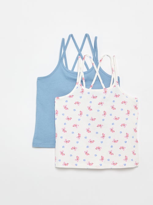 Set van 2 topjes, waarvan 1 met print - Kiabi