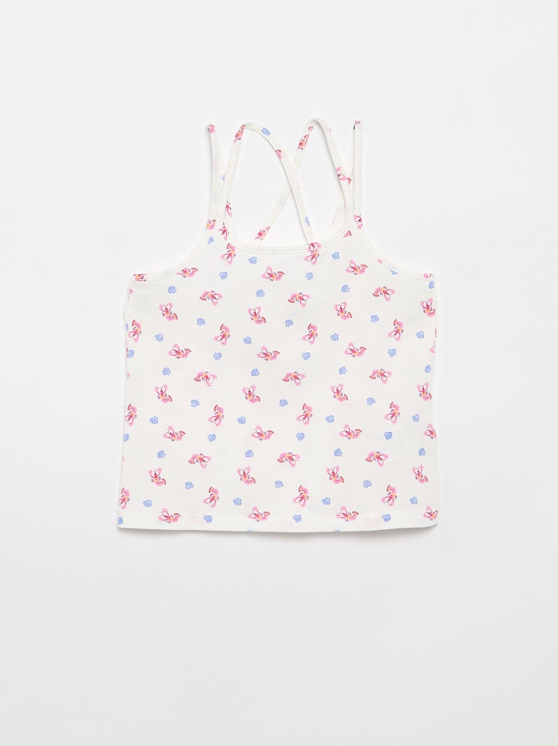 Set van 2 topjes, waarvan 1 met print Wit - Kiabi