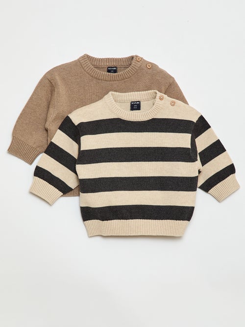 Set van 2 truien van compacte tricot - Kiabi