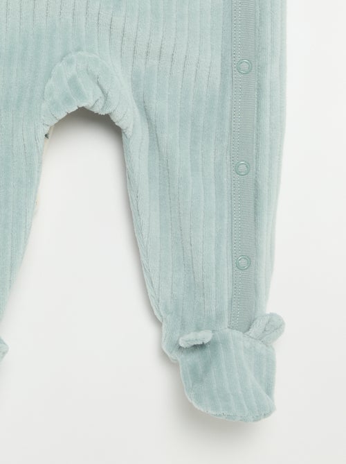 Set van 2 velours pyjama's met voetjes - Kiabi