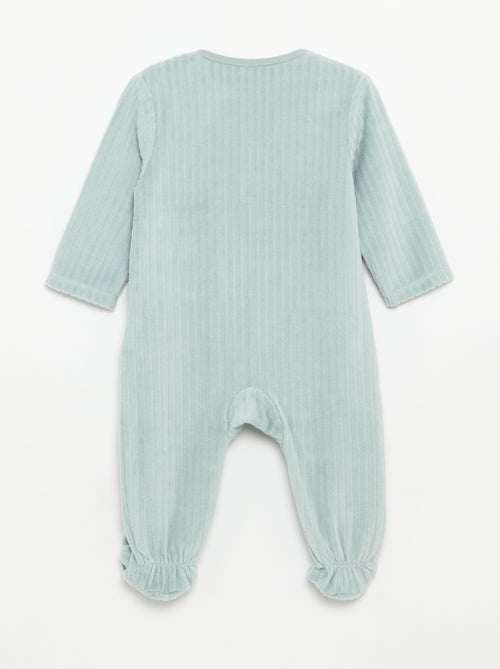 Set van 2 velours pyjama's met voetjes - Kiabi