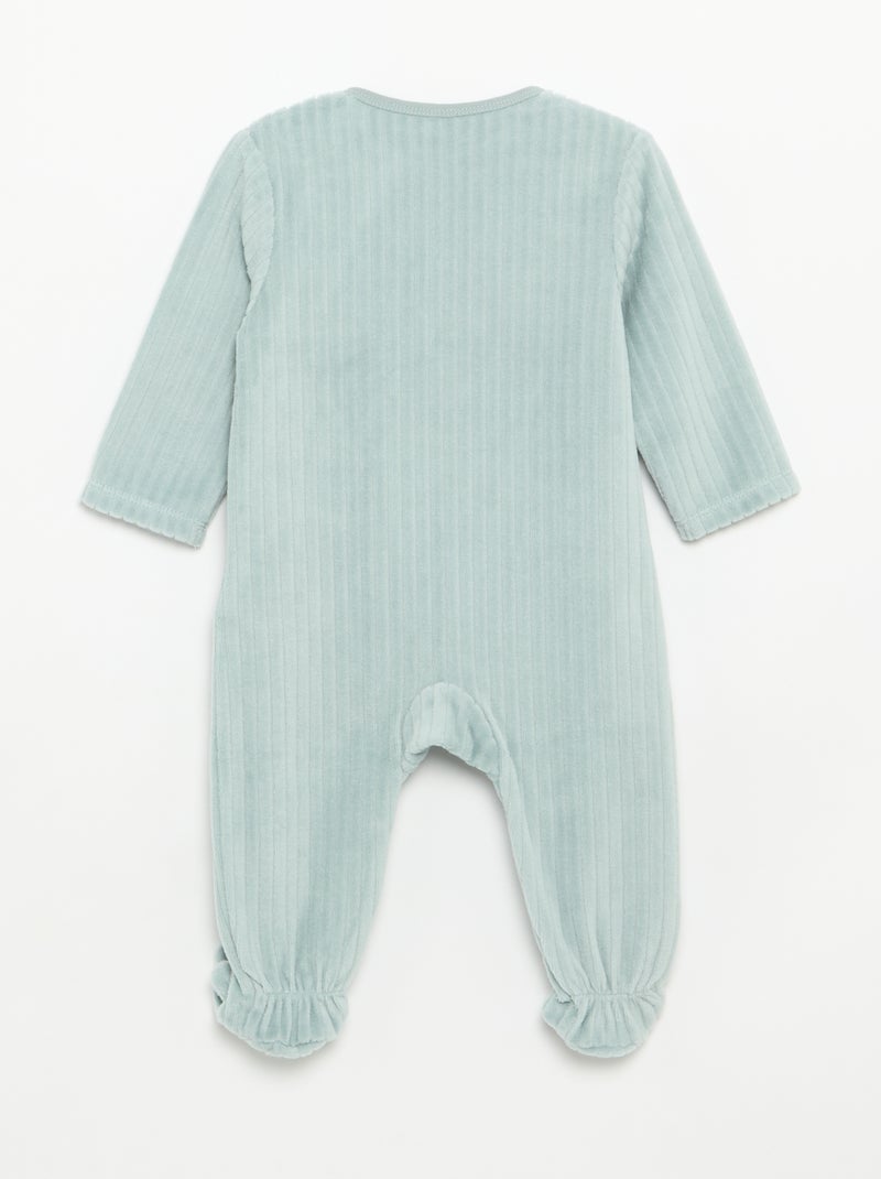 Set van 2 velours pyjama's met voetjes Blauw - Kiabi