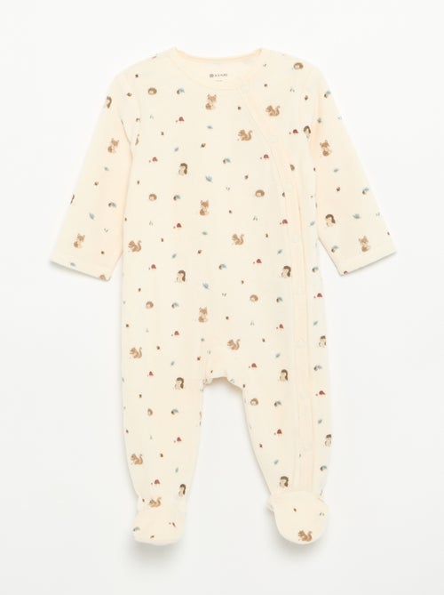 Set van 2 velours pyjama's met voetjes - Kiabi