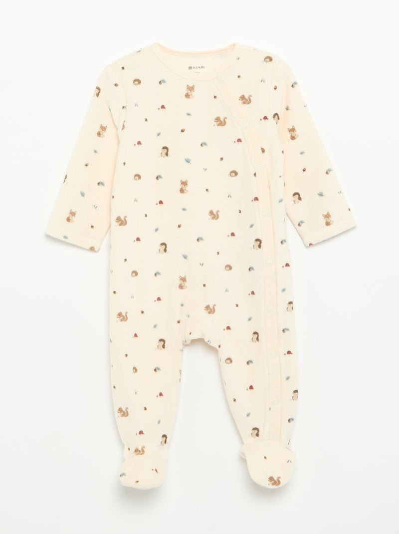 Set van 2 velours pyjama's met voetjes Blauw - Kiabi