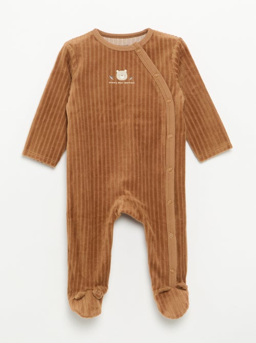 Set van 2 velours pyjama's met voetjes - Kiabi
