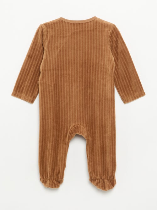 Set van 2 velours pyjama's met voetjes - Kiabi