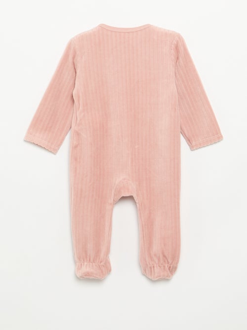 Set van 2 velours pyjama's met voetjes - Kiabi