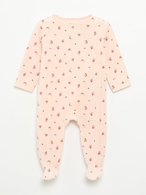 Set van 2 velours pyjama's met voetjes - Kiabi