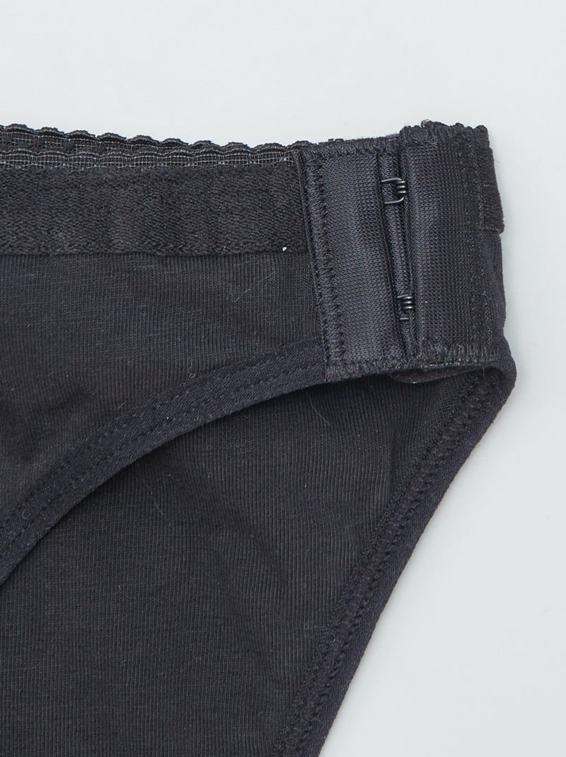 Set van 2 wasbare menstruatieslips van katoen - collectie gemakkelijk aan te trekken zwart - Kiabi