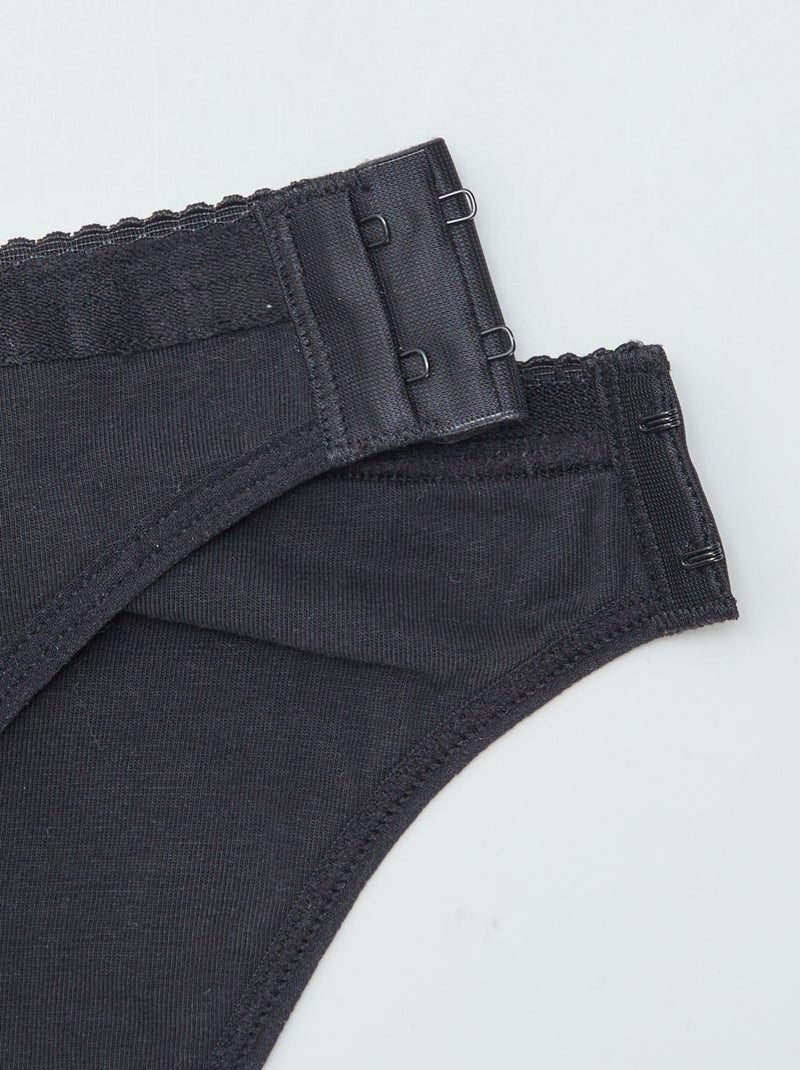 Set van 2 wasbare menstruatieslips van katoen - collectie gemakkelijk aan te trekken zwart - Kiabi