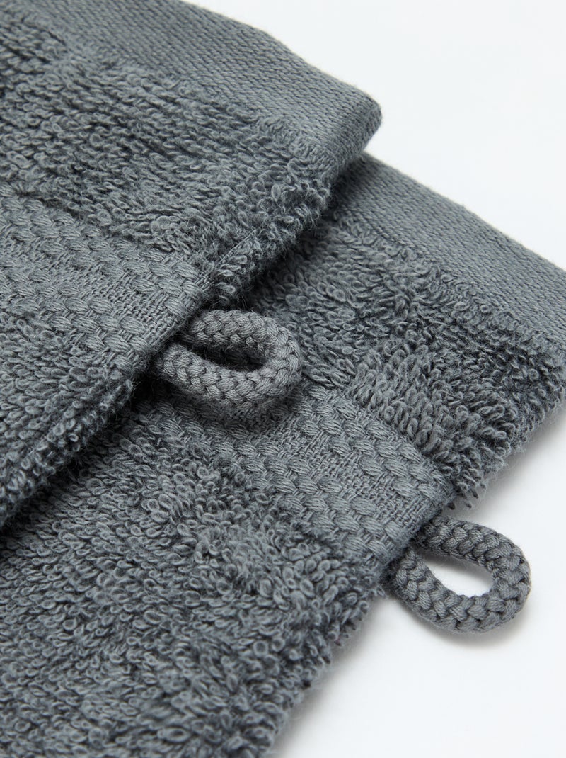 Set van 2 washandjes - Kiabi Home Grijs - Kiabi