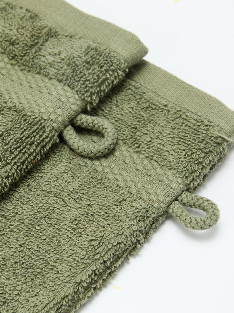 Set van 2 washandjes - Kiabi Home groen - Kiabi