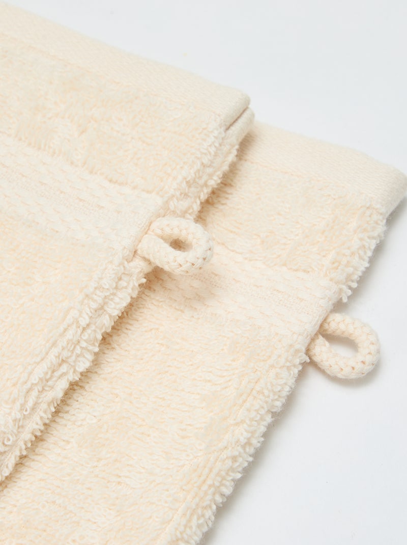 Set van 2 washandjes - Kiabi Home Wit - Kiabi