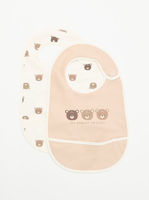 Set van 2 waterdichte slabbetjes met print - Kiabi Set van 2 waterdichte slabbetjes met print - Kiabi
