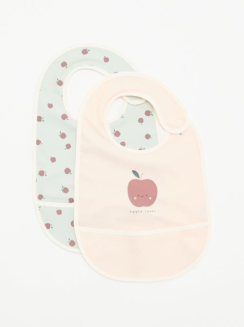 Set van 2 waterdichte slabbetjes met print - Kiabi Set van 2 waterdichte slabbetjes met print - Kiabi