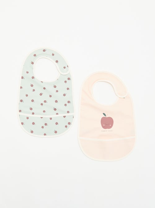 Set van 2 waterdichte slabbetjes met print - Kiabi Set van 2 waterdichte slabbetjes met print - Kiabi