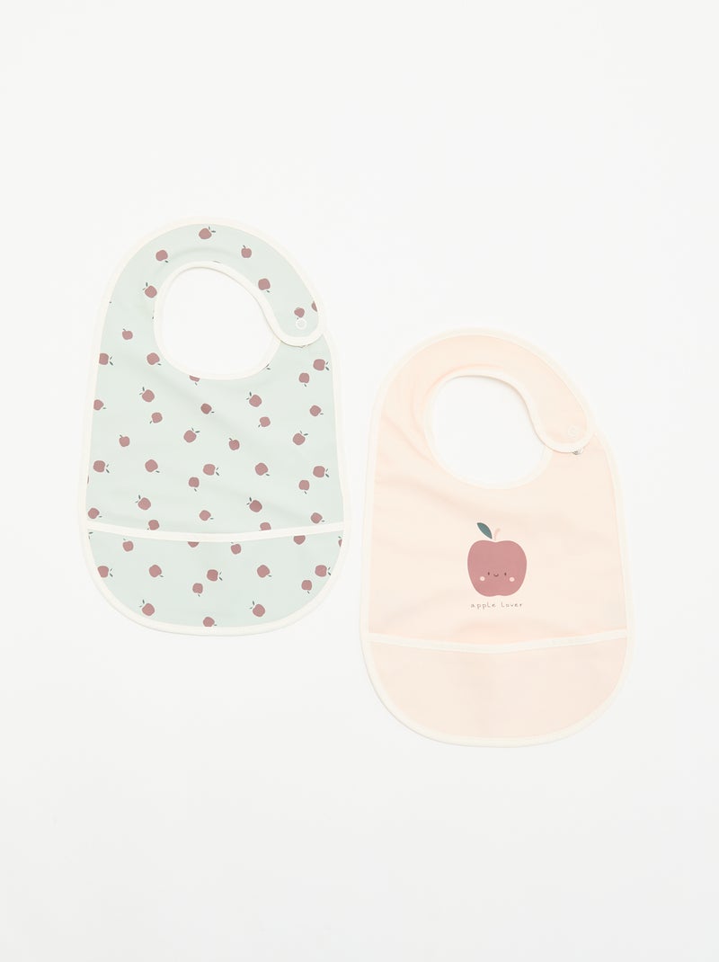Set van 2 waterdichte slabbetjes met print Blauw - Kiabi