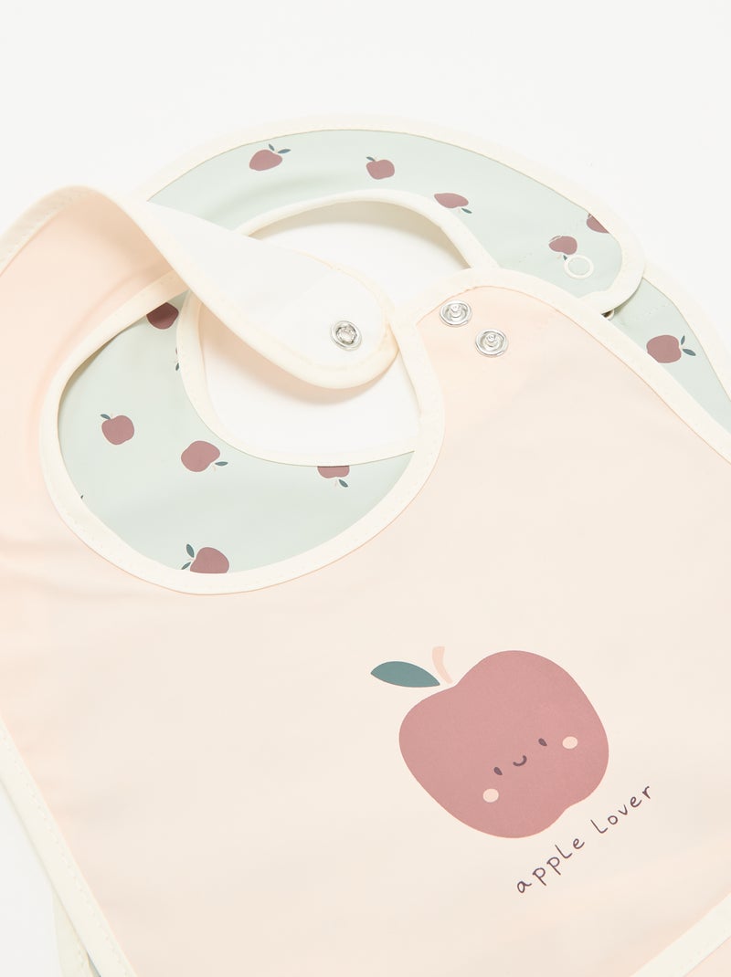Set van 2 waterdichte slabbetjes met print Blauw - Kiabi