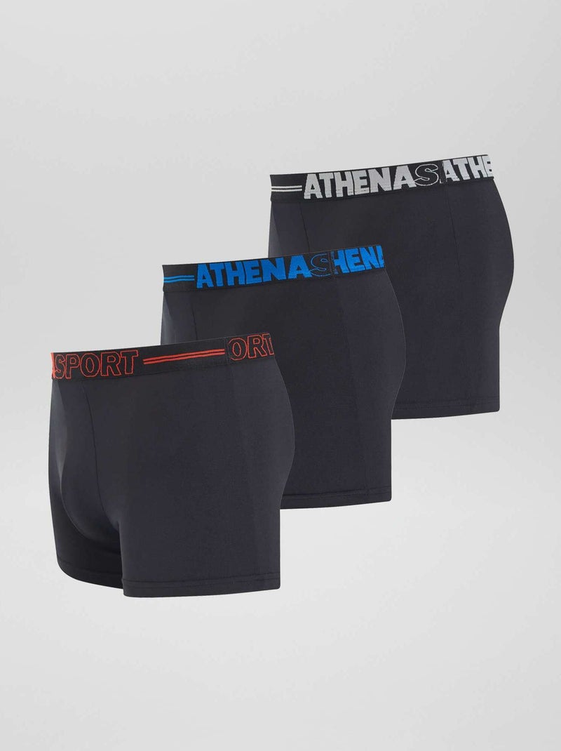 Set van 3 'Athena'-boxershorts ZWART - Kiabi