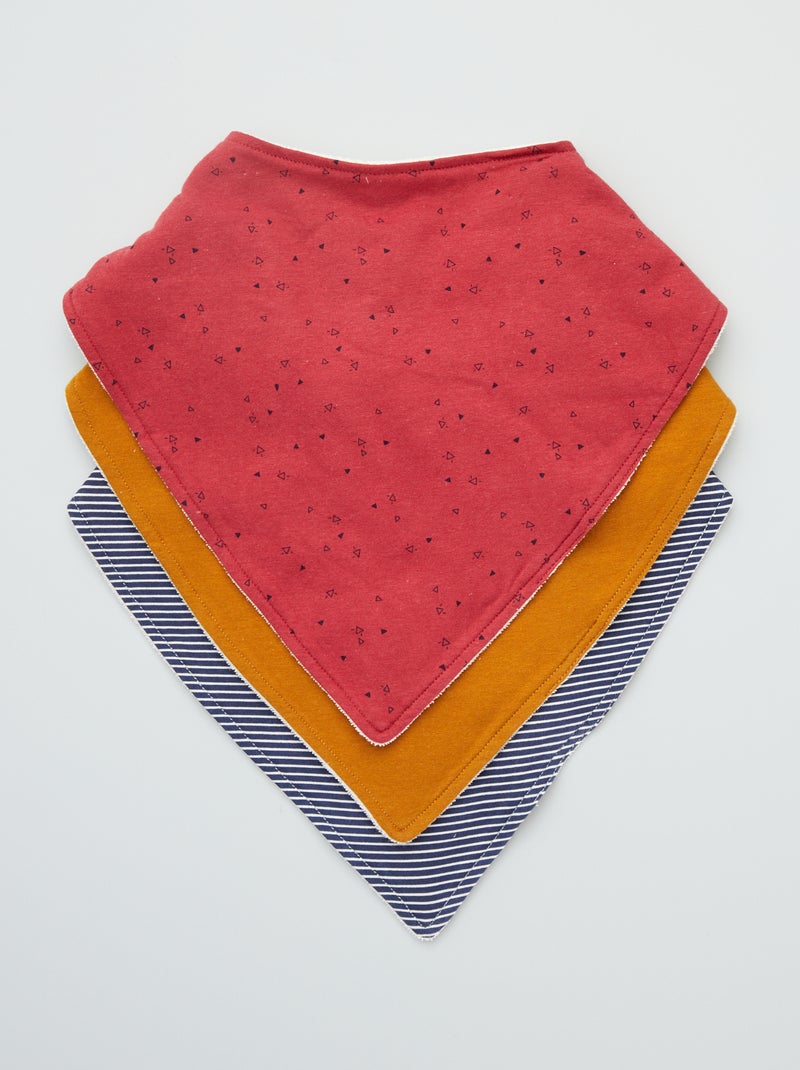 Set van 3 bandanaslabbetjes ROOD - Kiabi