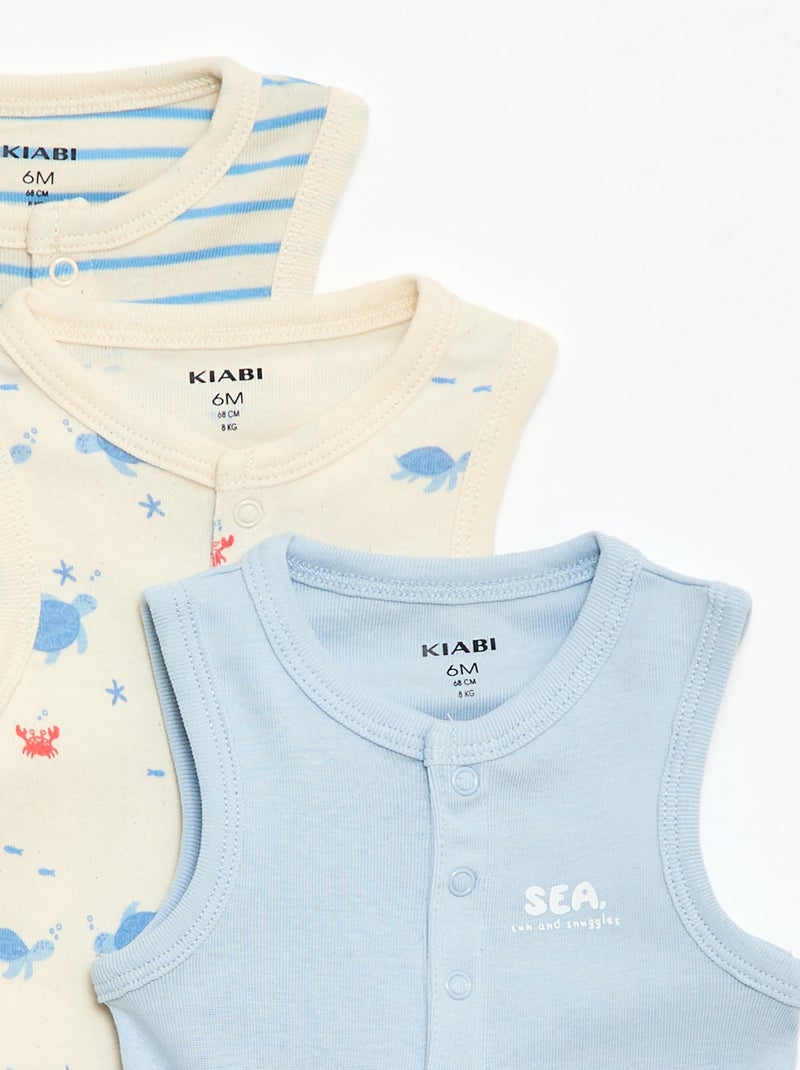 Set van 3 bodies - 3 stuks Blauw - Kiabi