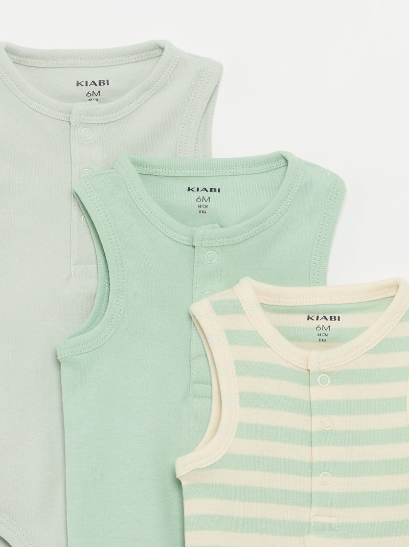 Set van 3 bodies - 3 stuks Groen - Kiabi