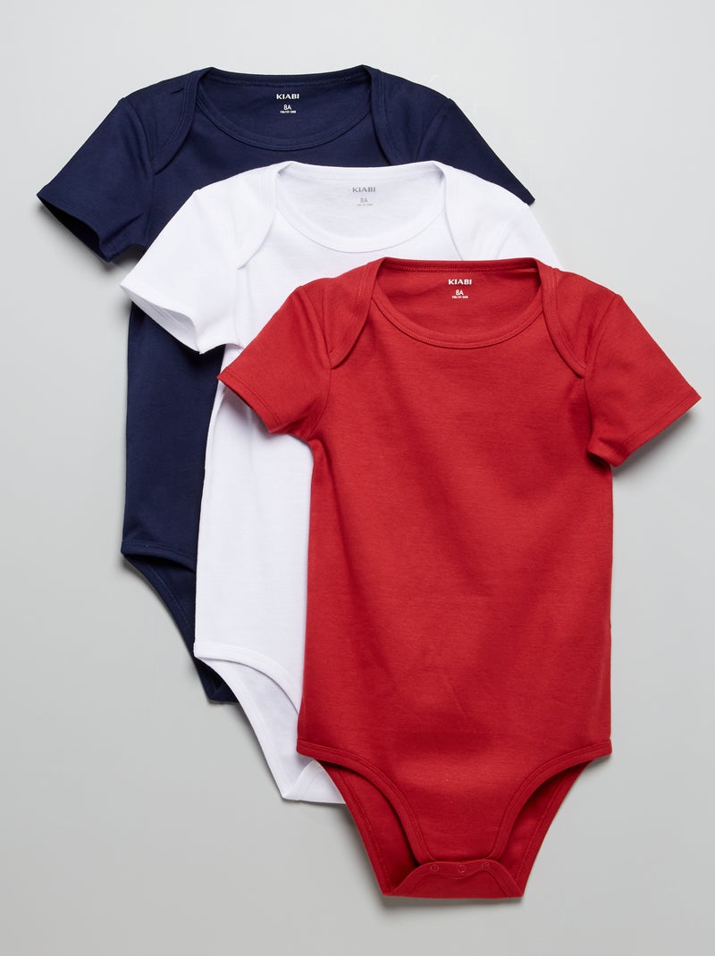 Set van 3 body's voor kinderen met een handicap ROOD - Kiabi