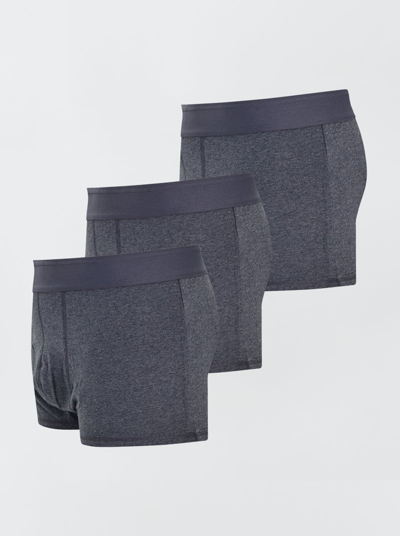 Set van 3 boxers plus size donkergrijs - Kiabi