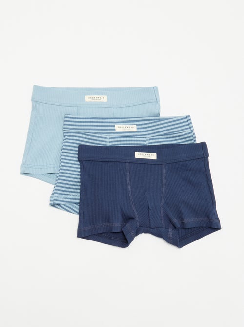 Set van 3 boxershorts van ribtricot - Kiabi